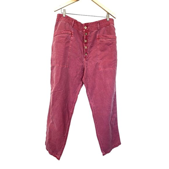 Sundance Pants - Sundance Button-Front Ankle Pants in Dusty Rose